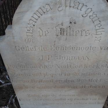JORDAAN Susanna Margaretha nee DE VILLIERS -1882