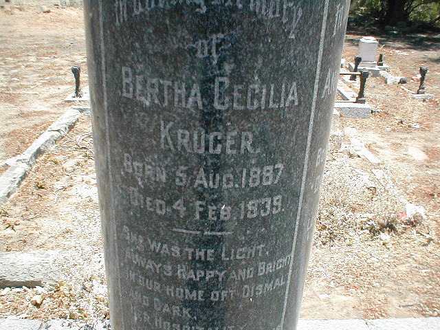 KRUGER Bertha Cecilia 1887-1939