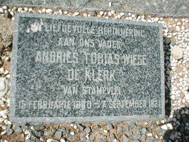 KLERK Andries Tobias Wiese, de 1880-1921