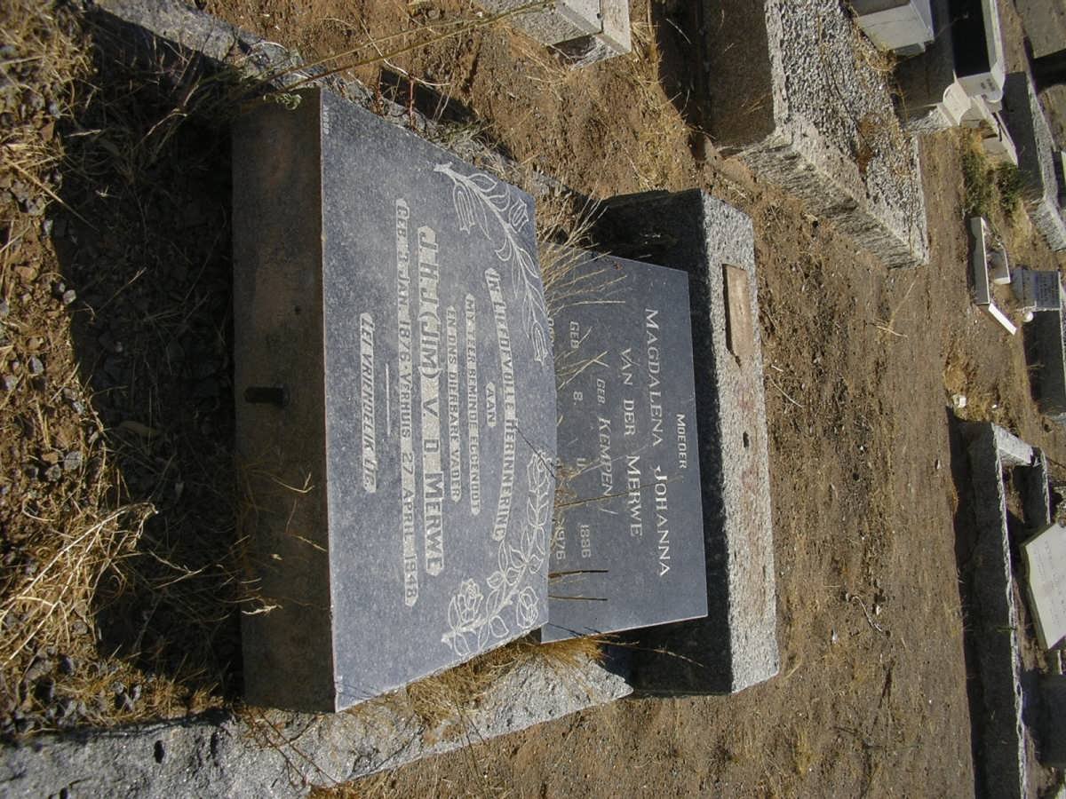 MERWE J.H.J., van der 1876-1948 &amp; Magdalena Johanna KEMPEN 1886-1976