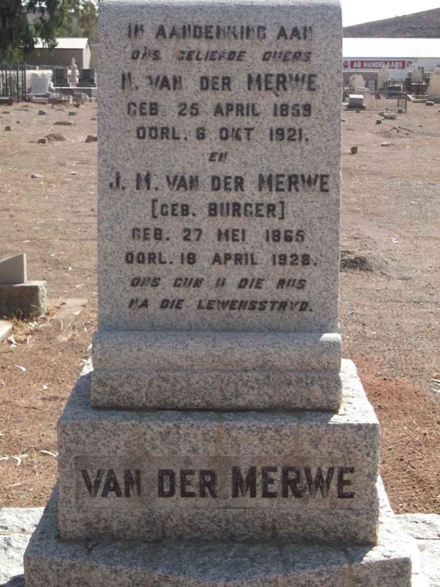 MERWE N., van der 1859-1921 &amp; J.M. BURGER 1865-1928