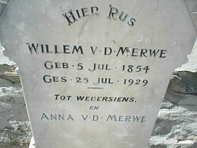 MERWE Willem, v.d. 1854-1929 &amp; Anna