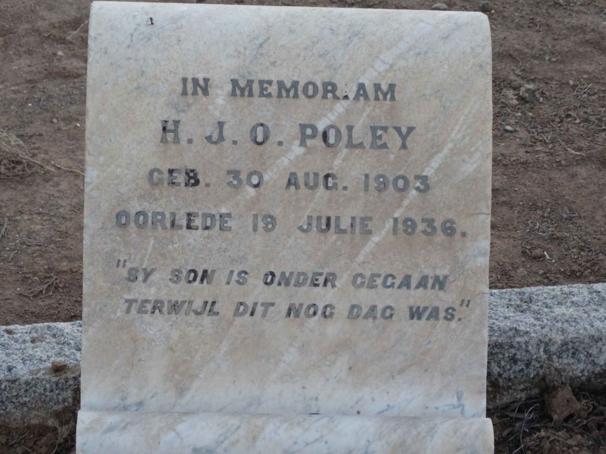 POLEY H.J.O. 1903-1936