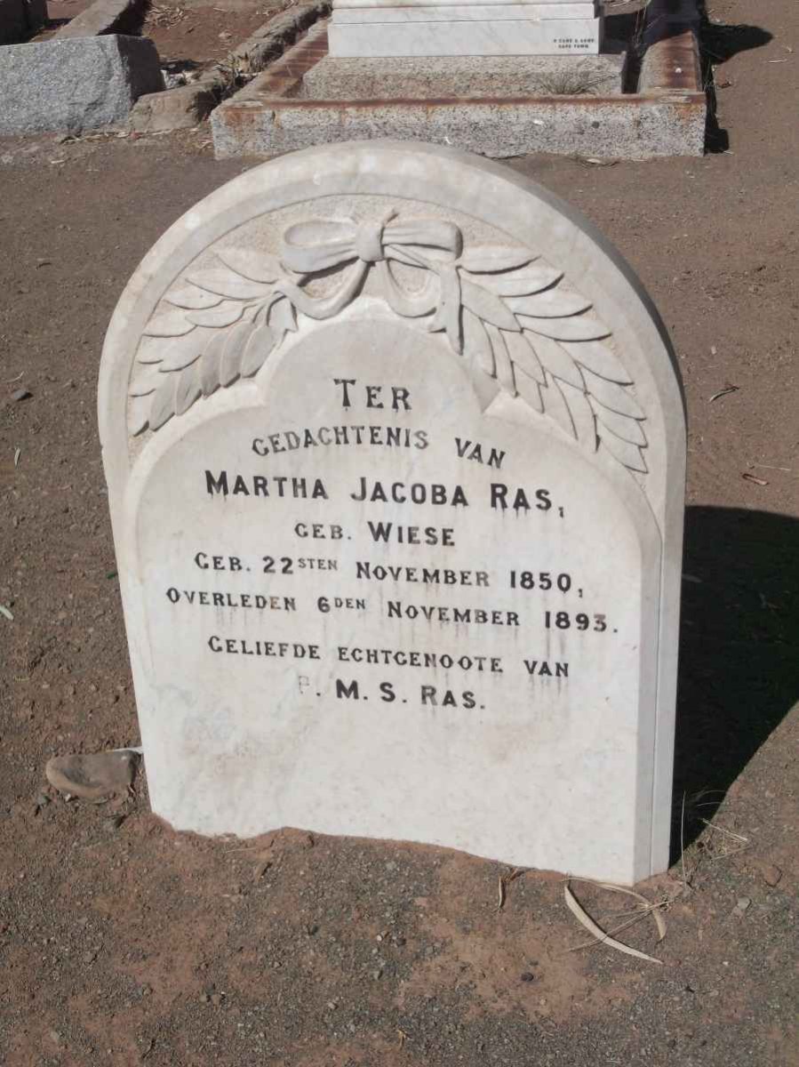 RAS Martha Jacoba nee WIESE 1850-1893