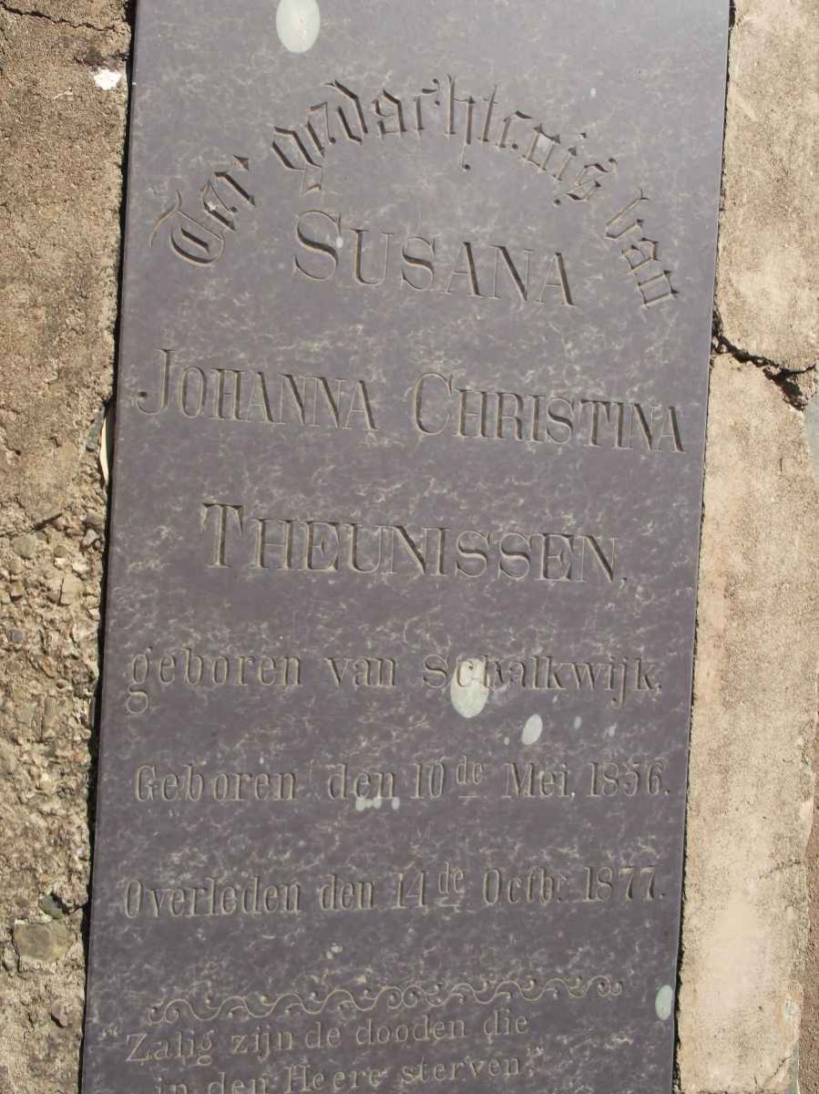 THEUNISSEN Susana Johanna Christina nee VAN SCHALKWIJK 1856-1877