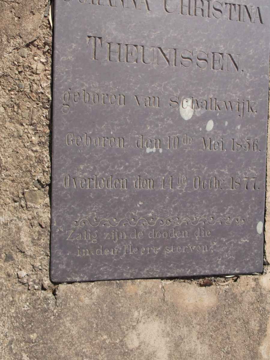 THEUNISSEN Susana Johanna Christina nee VAN SCHALKWIJK 1856-1877