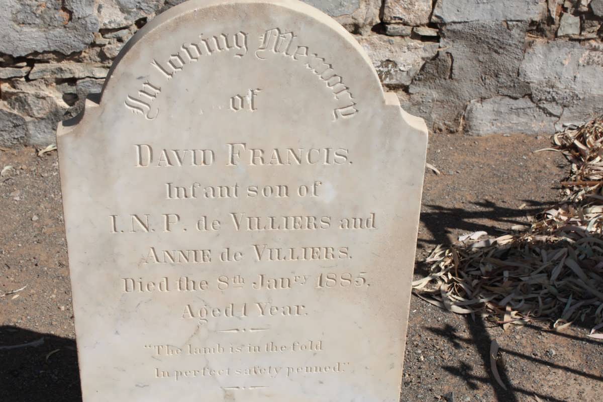 VILLIERS David Francis, de -1885