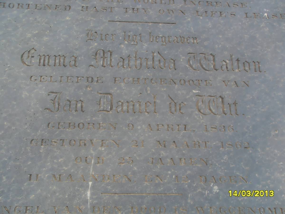 WET Emma Mathilda Walton, de 1836-1862