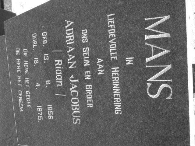 MANS Adriaan Jacobus 1956-1975
