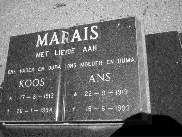 MARAIS Koos 1913-1994 &amp; Ans 1913-1993