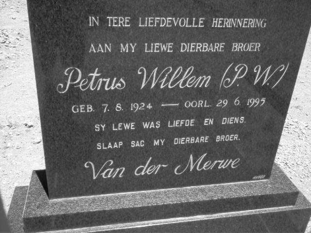 MERWE Petrus Willem, van der 1924-1995