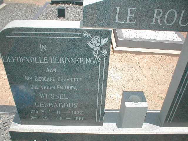 ROUX Wessel Gerhardus, le 1927-1980