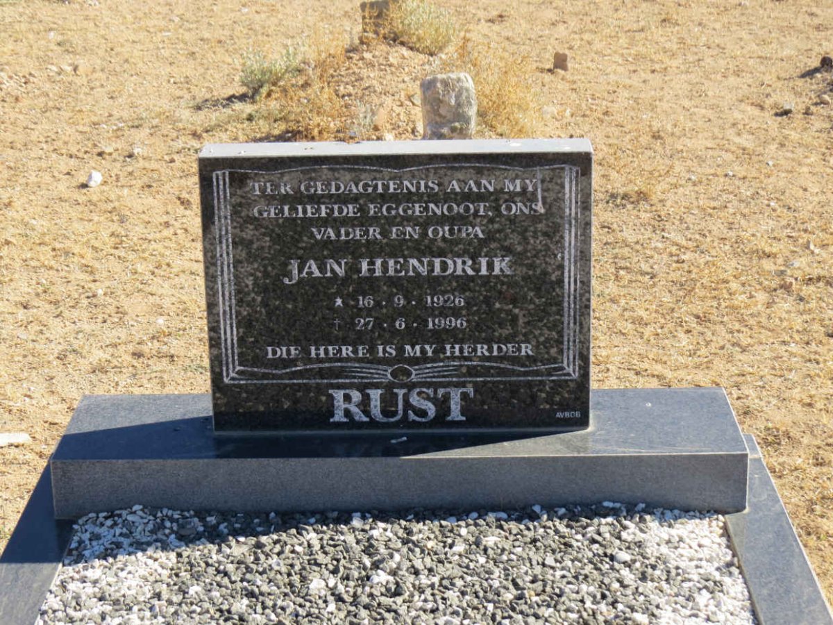 RUST Jan Hendrik 1926-1996