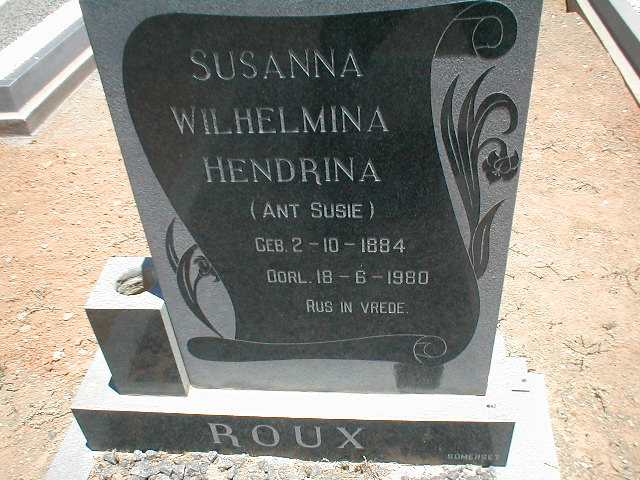 ROUX Wilhelmina Hendrina 1884-1980