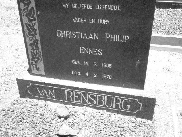 RENSBURG Christiaan Philip Ennes, van 1905-1970