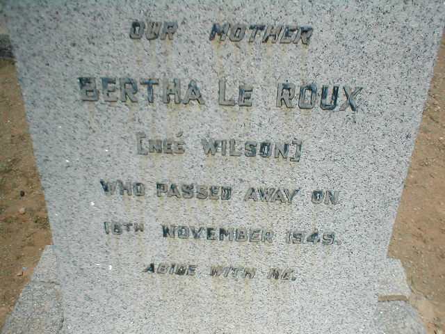 ROUX Bertha nee WILSON, le  -1949