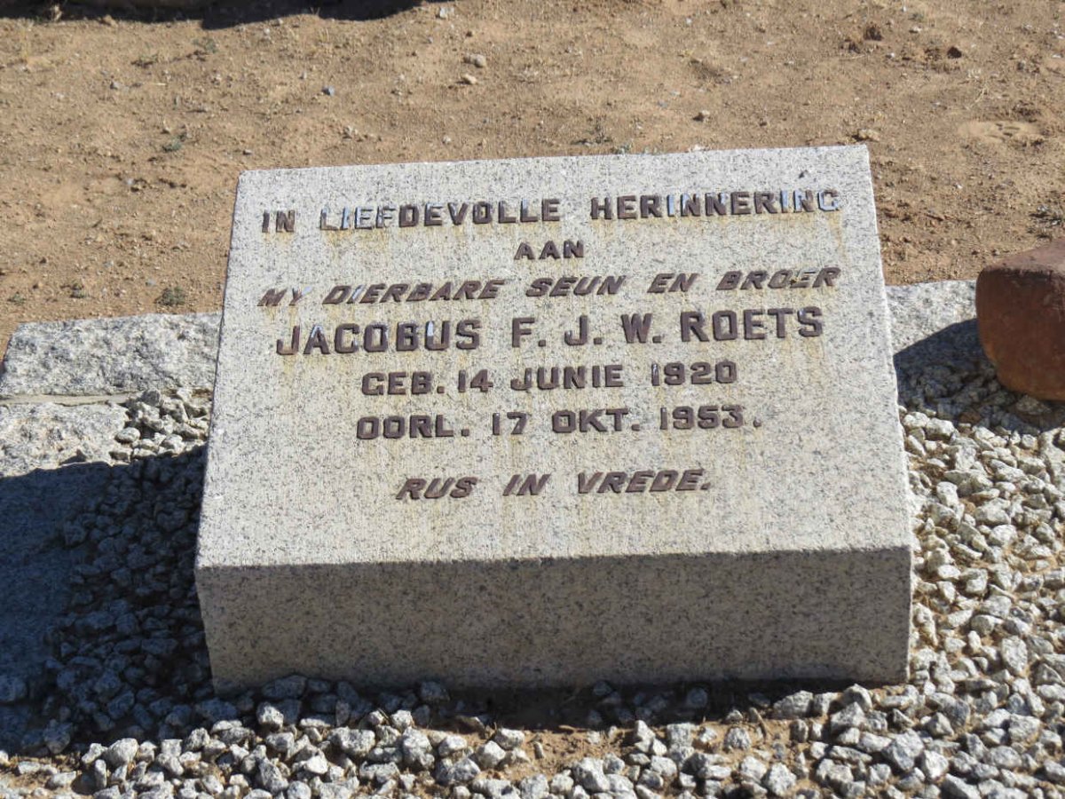 ROETS Jacobus F.J.W. 1920-1953