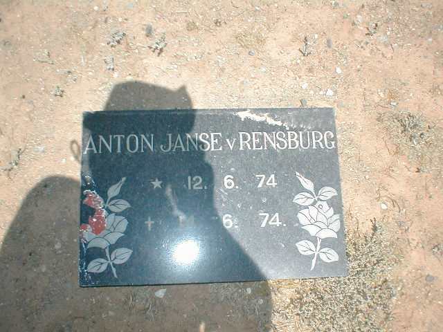 RENSBURG Anton, Janse v. 1974-1974