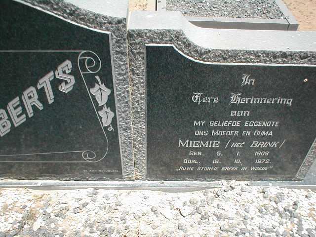 ALBERTS Miemie nee BRINK 1908-1972