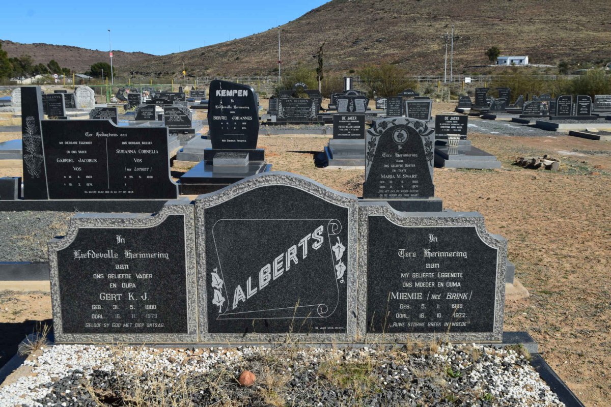 ALBERTS Gert K.J. 1900-1979 &amp; Miemie BRINK 1908-1972