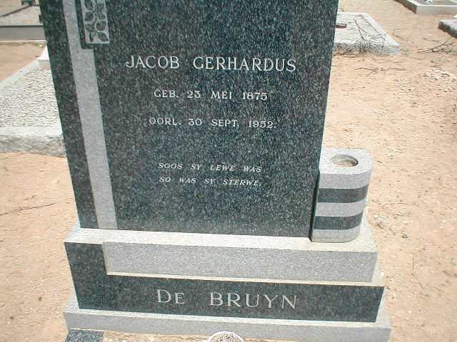 BRUYN Jacob Gerhardus, de 1875-1952