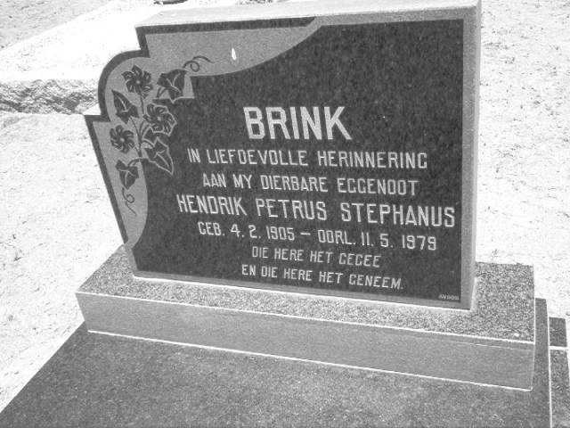 BRINK Hendrik Petrus Stephanus 1905-1979