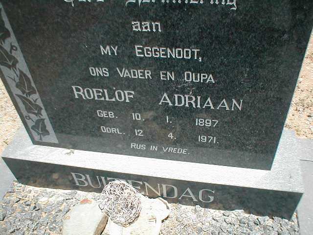 BUITENDAG Roelof Adriaan 1897-1971