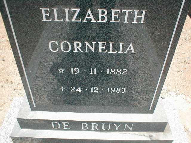 BRUYN Elizabeth Cornelia, de 1882-1983