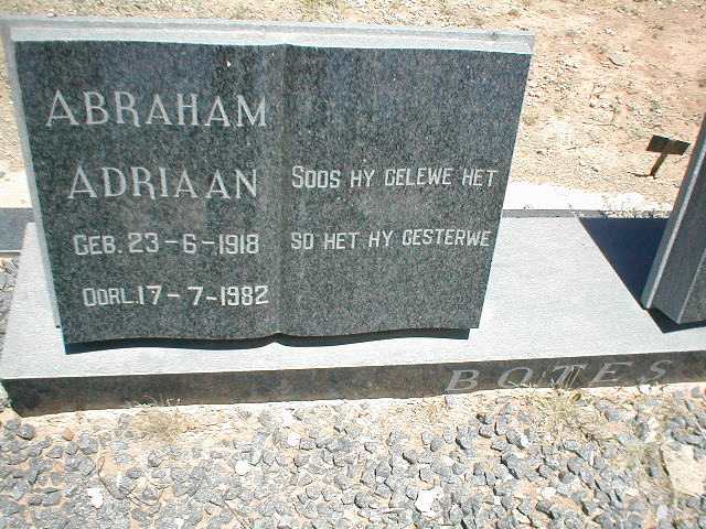 BOTES Abraham Adriaan 1918-1982