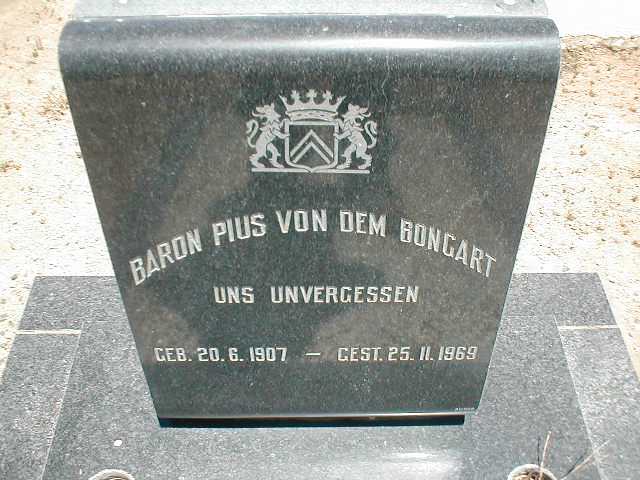 BONGART Baron Pius, von dem 1907-1969