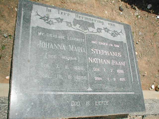 ?? Stephanus Nathan 1886-1971 &amp; Johanna Maria MARAIS 1886-1966