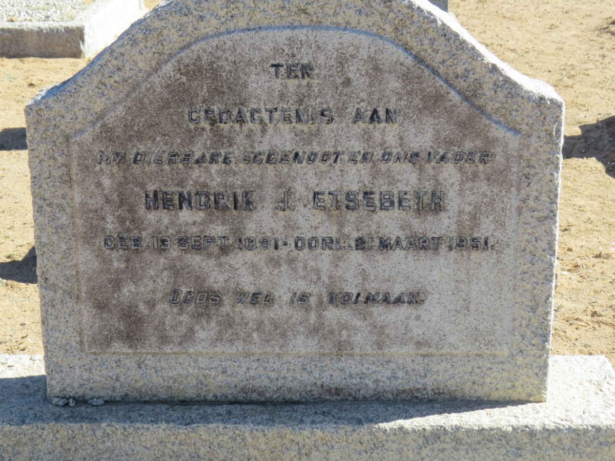 ETSEBETH Hendrik J. 1891-1951