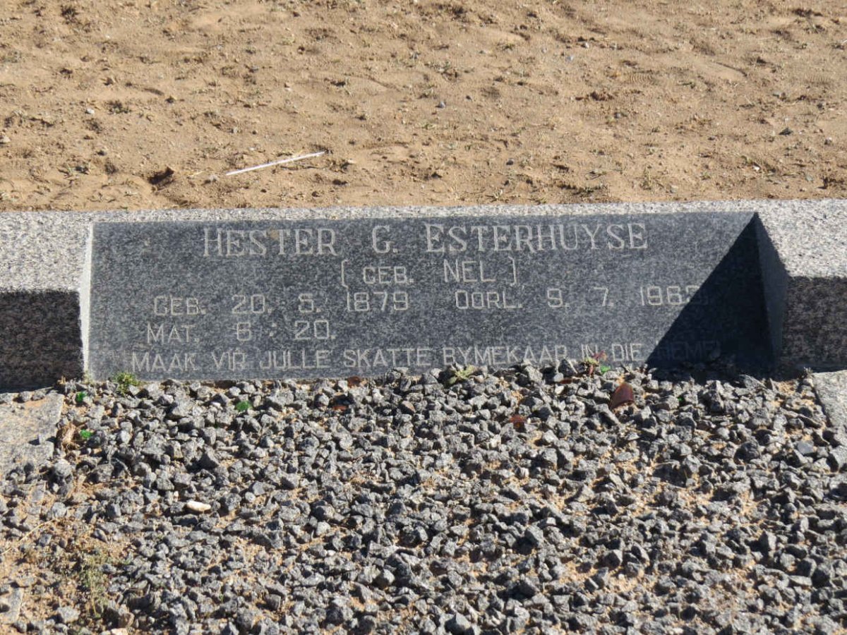 ESTERHUYSE Hester G. nee NEL 1879 -19?9