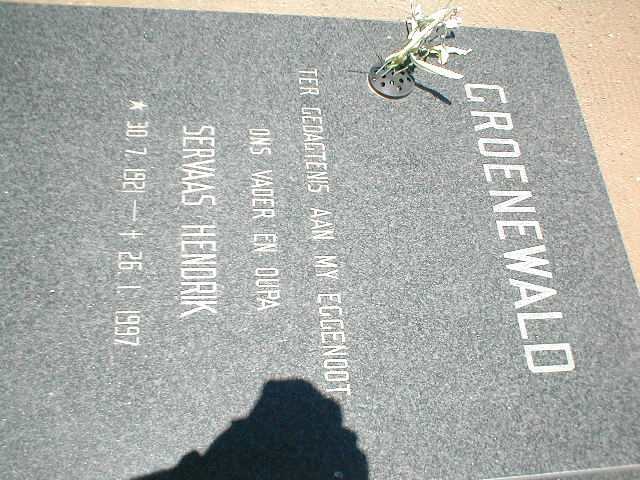 GROENEWALD Servaas Hendrik 1921-1997