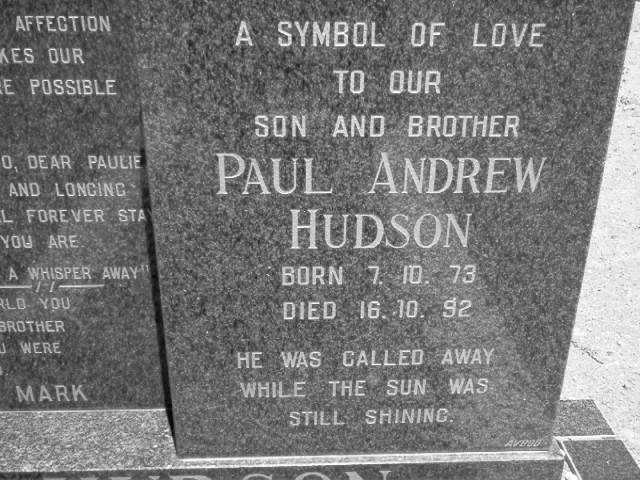 HUDSON Paul Andrew 1973-1992