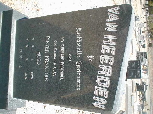 HEERDEN Pieter Francois Hugo, van 1925-1975