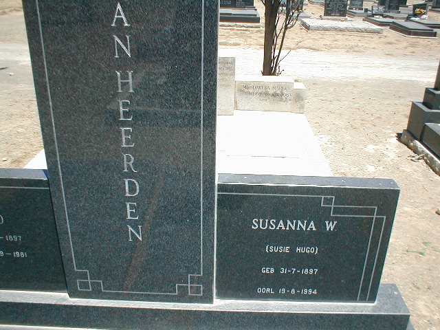 HEERDEN Susanna W., van 1897-1994