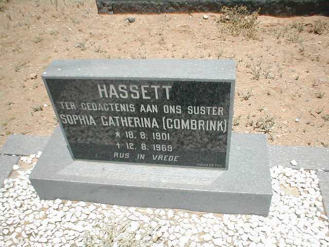 HASSETT Sophia Catherina nee COMBRINK 1901-1969