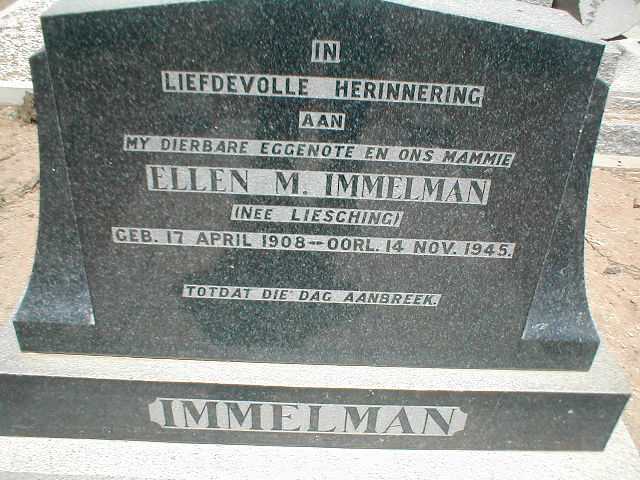 IMMELMAN Ellen M. nee LIESCHING 1908-1945