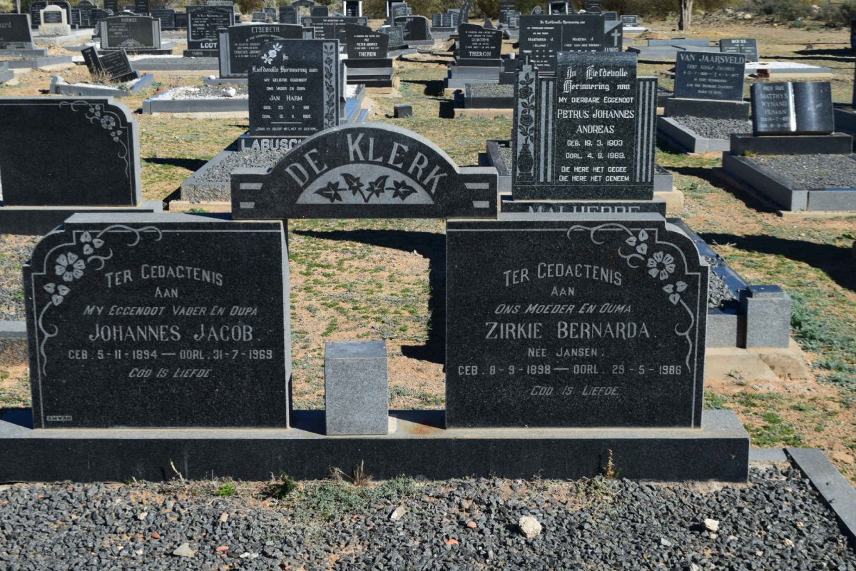 KLERK Johannes Jacob, de 1894-1969 &amp; Zirkie Bernarda JANSEN 1898-1986