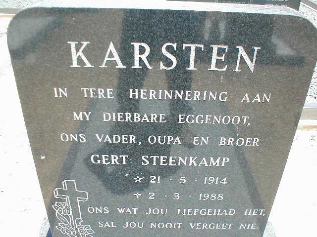 KARSTEN Gert Steenkamp 1914-1988