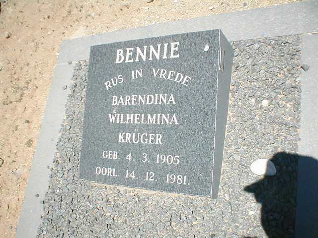 KRÜGER Barendina Wilhelmina 1905-1981