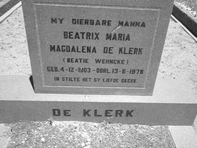 KLERK Beatrix Maria Magdalena, de nee WEHNCKE 1903-1978