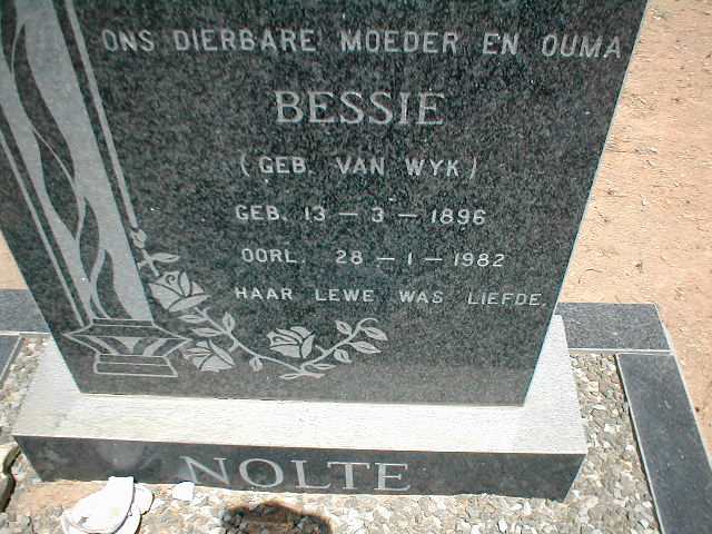 NOLTE Bessie nee VAN WYK 1896-1982