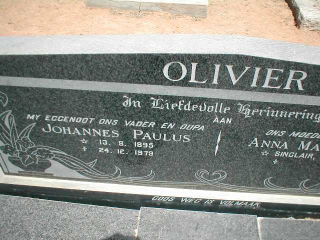 OLIVIER Johannes Paulus 1895-1979