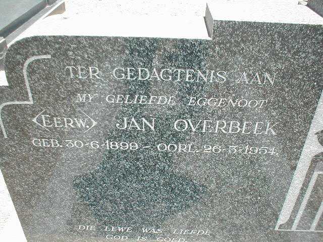 OVERBEEK Jan 1899-1954