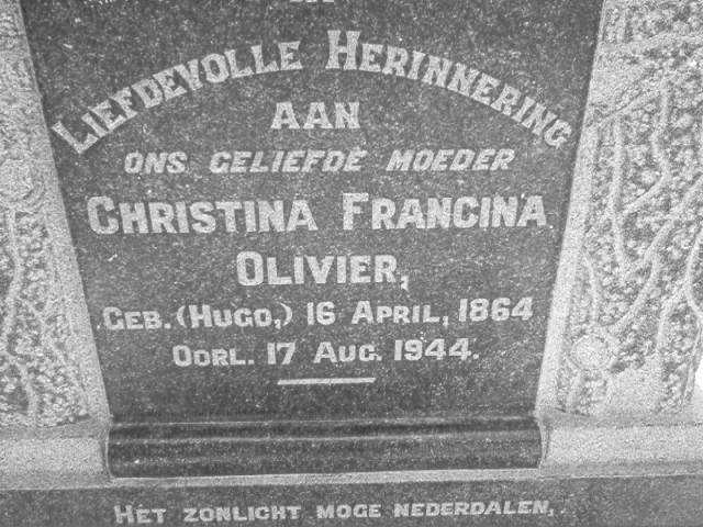 OLIVIER Christina Francina nee HUGO 1864-1944
