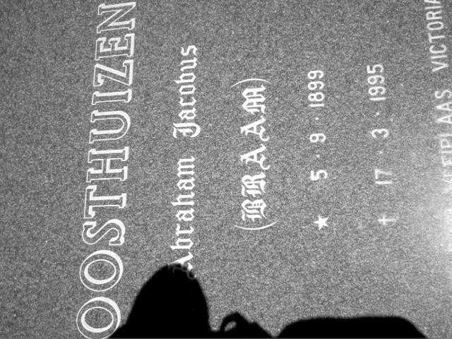 OOSTHUIZEN Abraham Jacobus 1899-1995