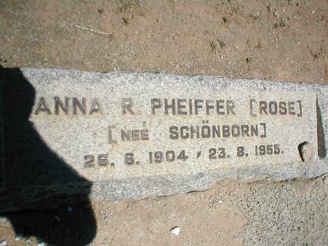 PHEIFFER Anna R. nee SCHÖNBORN 1904-1955