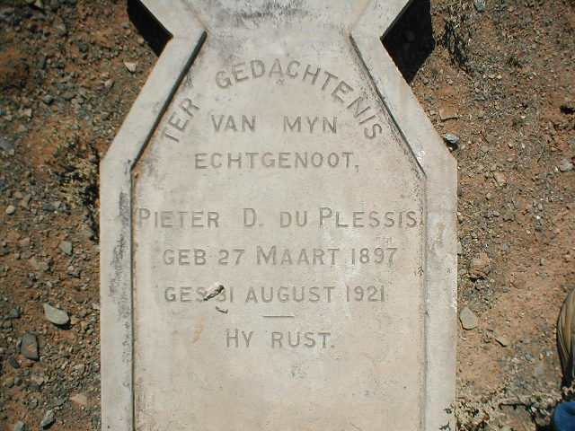 PLESSIS Pieter D., du 1897-1921